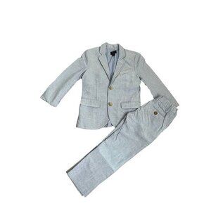 Crewcuts Thompson Boys Light Blue Suit Jacket & Pants Set Size 4-5 100% Cotton